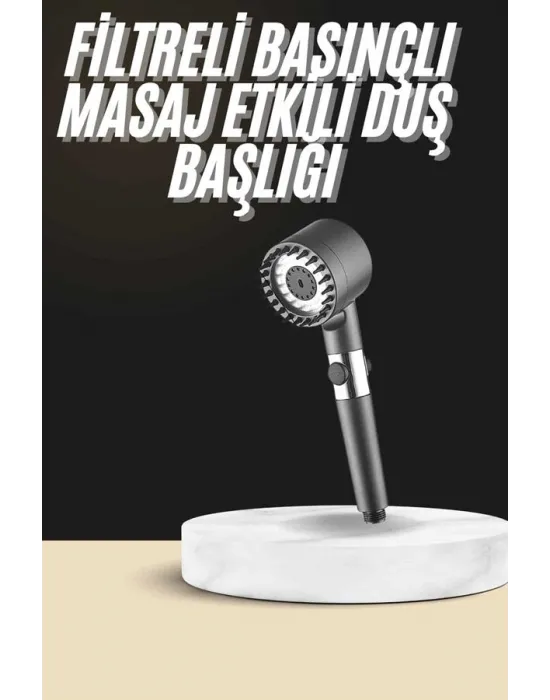 Duş Başlığı Profesyonel Masaj Başlıklı 3 Modlu Yeni Nesil Masaj Uçlu Su Tasarruflu
