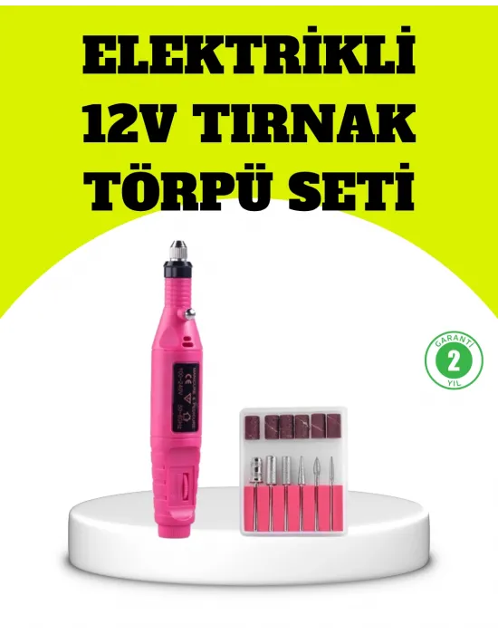 Elektrikli Manikür Pedikür Törpü Seti 6 Başlıklı
