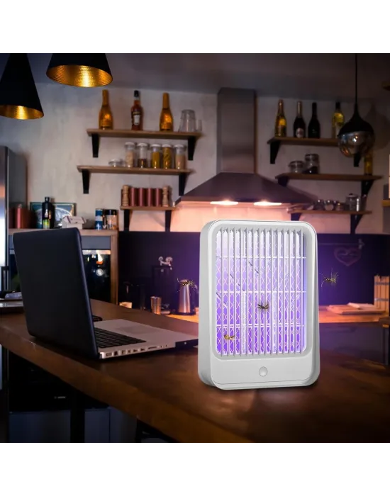 Elektrikli Sinek Kovucu USB Şarjlı Sessiz ve Etkili Led Işıklı Kapan