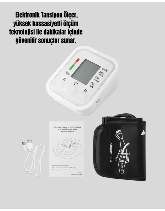 Elektronik Tansiyon Ölçer Lcd Dijital Ekranlı