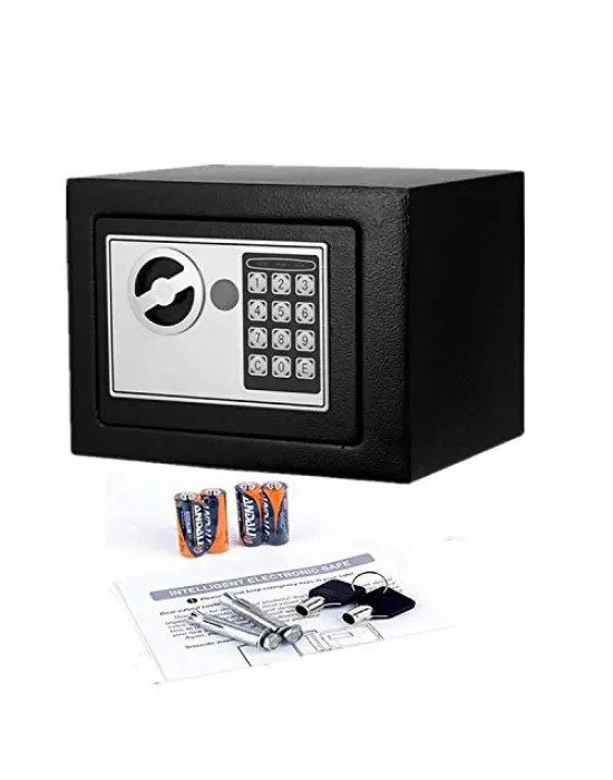 Elektronik Tuşlu Çelik Para Kasası Siyah