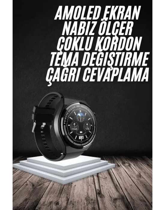 En Çok Tercih Edilen Akıllı Saat Amoled Ekran Nabız Sensörü Gps Uyumlu Adımsayar