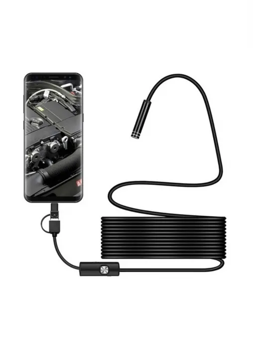 Endoskop 3 İn 1 Yılan Kamera Usb Micro Usb Type-c 20 Metre Sert Kablo
