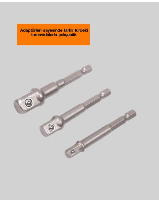 Ergonomik 16 Parça Bits Tornavida Uç Ve Adaptör Seti