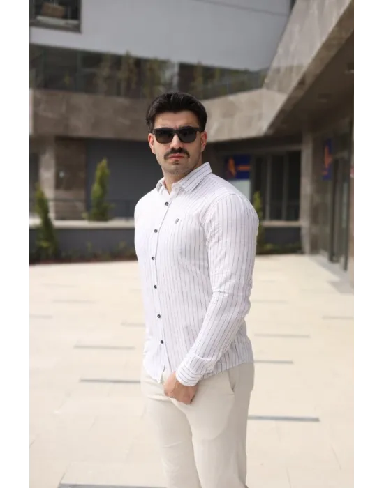 Erkek çizgi Desenli Gömlek