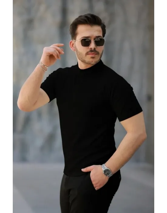 Erkek Kısa Kollu Hakim Yaka önü Düğmeli Viskon Bluz