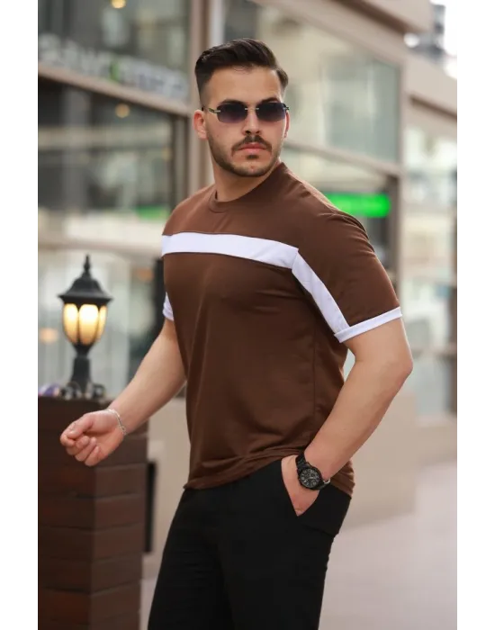 Erkek şerit Detaylı Kısa Kollu T-shirt
