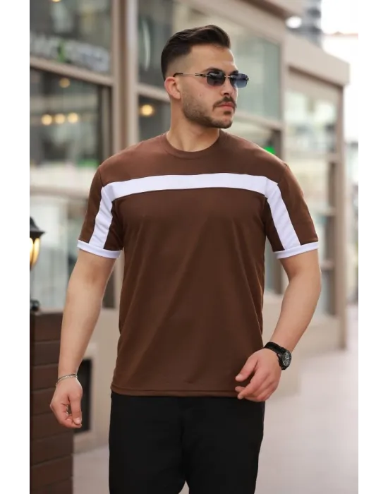 Erkek şerit Detaylı Kısa Kollu T-shirt