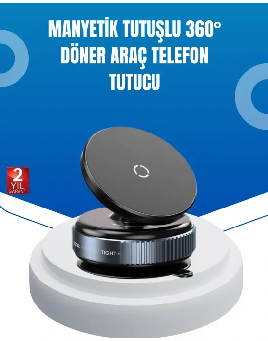 Evrensel Manyetik Araç Telefon Tutucu 360° Döner Başlık