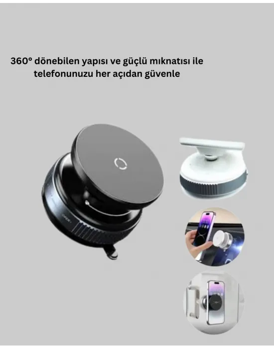 Evrensel Manyetik Araç Telefon Tutucu 360° Döner Başlık