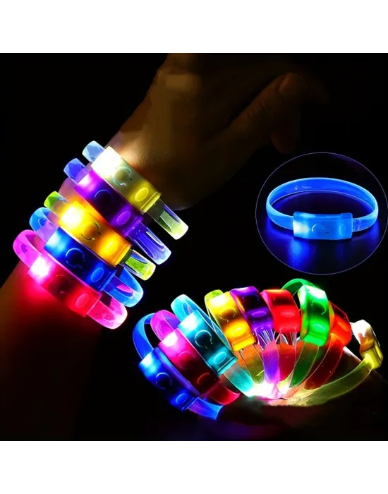 Festival  Parti Led Bileklik Baskı Yapılabilir 3 Farklı Mod Işıklı 1 Adet