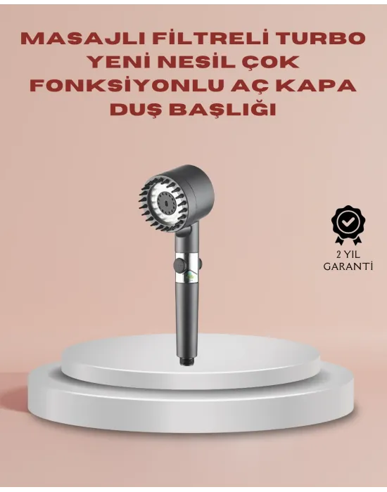 Filtreli Masaj Özellikli Duş Başlığı Aç Kapa Tuşlu