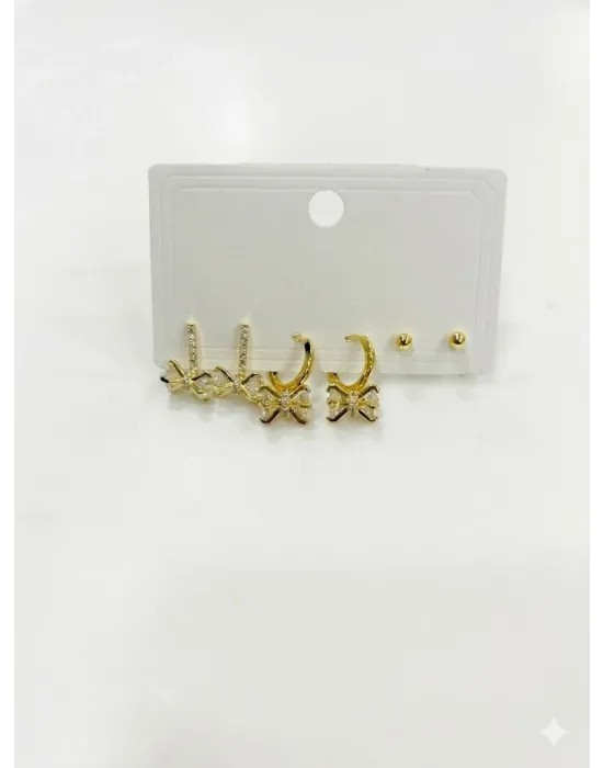 Fiyonk Detaylı Sallantılı Altılı Küpe - Kp00596