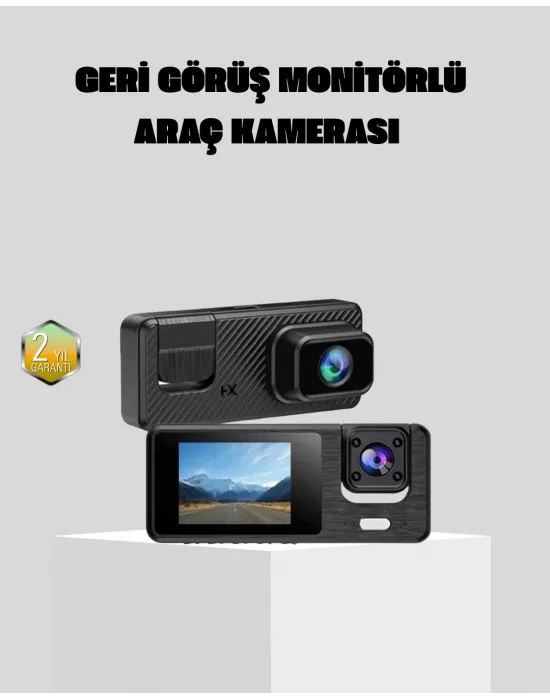 Full Hd 3lü Araç Kamerası Geri Görüş Destekli Park Modlu 1080p Dvr
