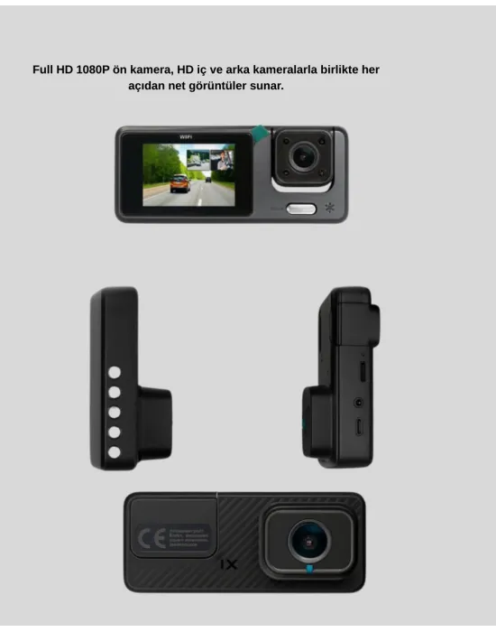 Full Hd 3lü Araç Kamerası Geri Görüş Destekli Park Modlu 1080p Dvr
