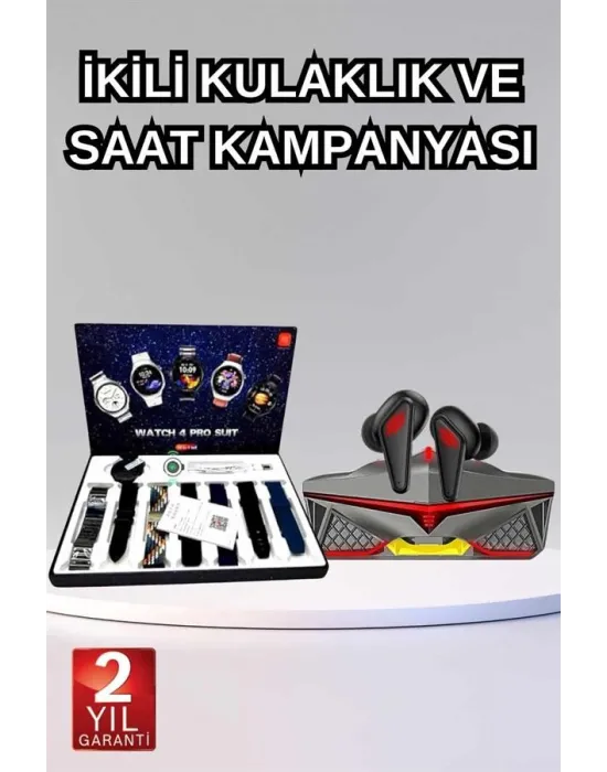 Gamer Oyuncu Seti Bluetooth Kulaklık Ucuz Kaliteli Yeni Nesil Akıllı Saat