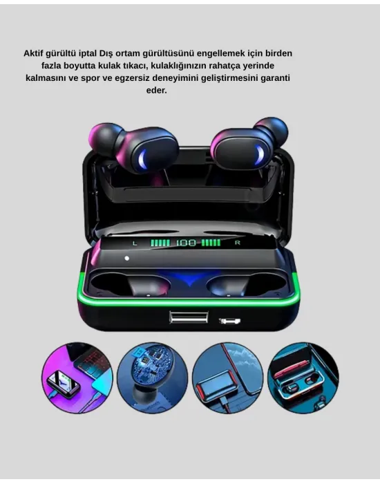 Gaming Bluetooth Kulaklık 800mah Powerbank Düşük Gecikmeli