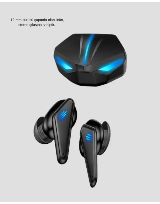 Gaming Bluetooth Kulaklık Pasif Gürültü Önlemeli 12mm Sürücülü