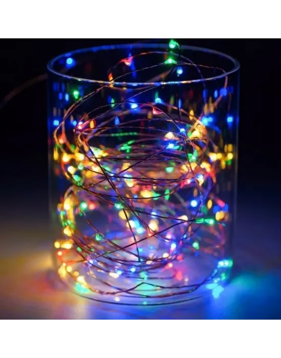 Gd968 Şerit Pilli Aydınlatma 10 Metre 100 Adet Rgb Peri Led