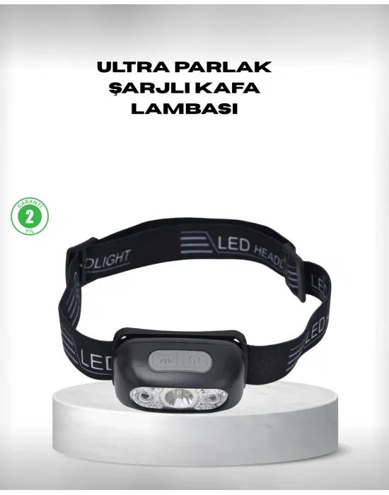 Gece Balıkçılığı İçin Ultra Parlak Şarjlı Kafa Lambası | 4 Işık Modu + Usb Şarj