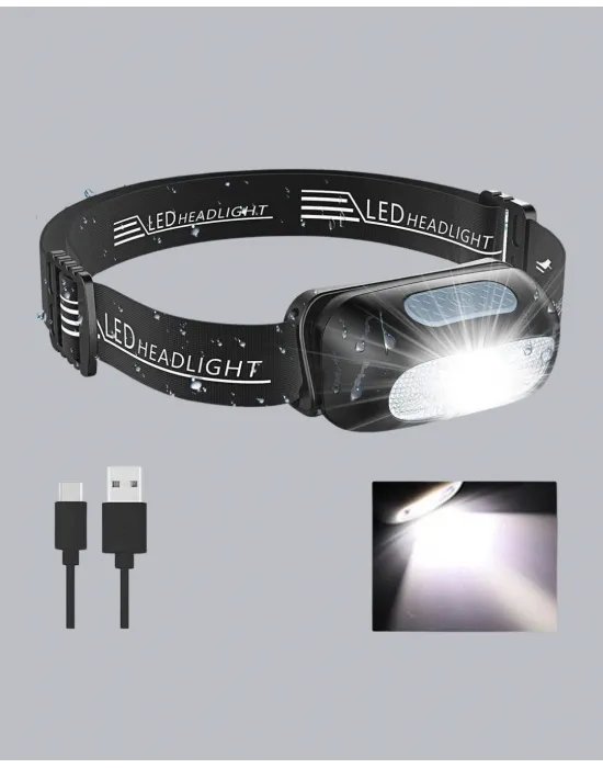 Gece Balıkçılığı İçin Ultra Parlak Şarjlı Kafa Lambası | 4 Işık Modu + Usb Şarj