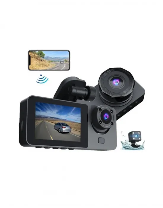 Gelişmiş G-sensörlü Üçlü Araç Kamerası – 5” Lcd Ekran Ve Hareket Algılama
