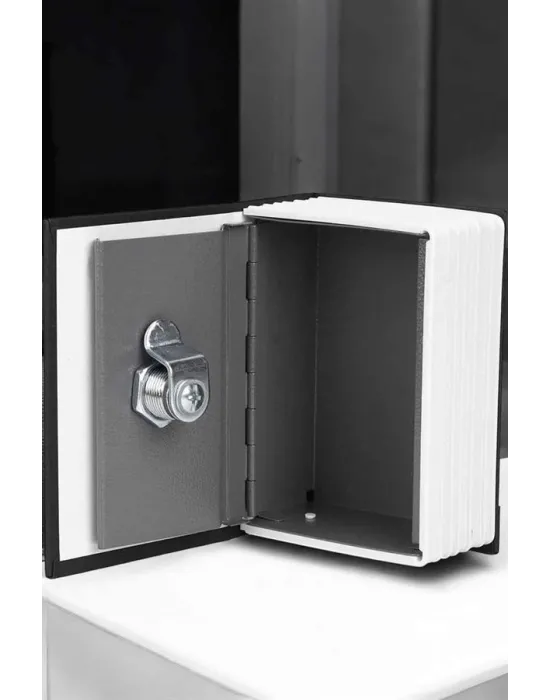 Gizli Kasa Kitap Görünümlü Anahtarlı Çelik Mini Kasa