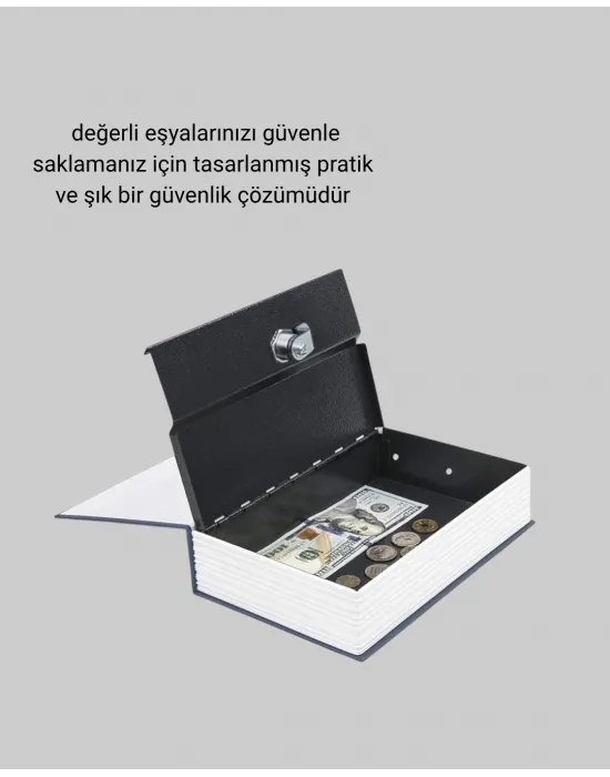 Gizli Kitap Kasa – Metal Gövdeli, Anahtarlı