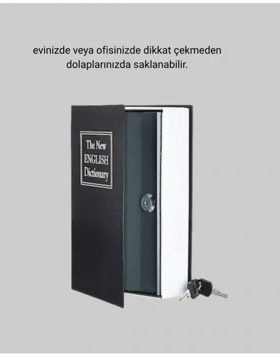 Gizli Kitap Kasa – Metal Gövdeli, Anahtarlı