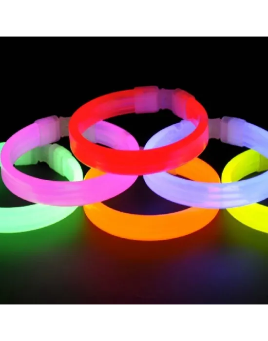 Glow Partisi Fosforlu Ekstra Kalın Bileklik 6 Renk 6’lı Set – Baskı Yapılabilir