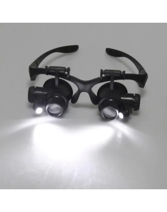 Gözlük Modeli 10x 15x 20x 25x Lens,2led Işıklı,büyüteç