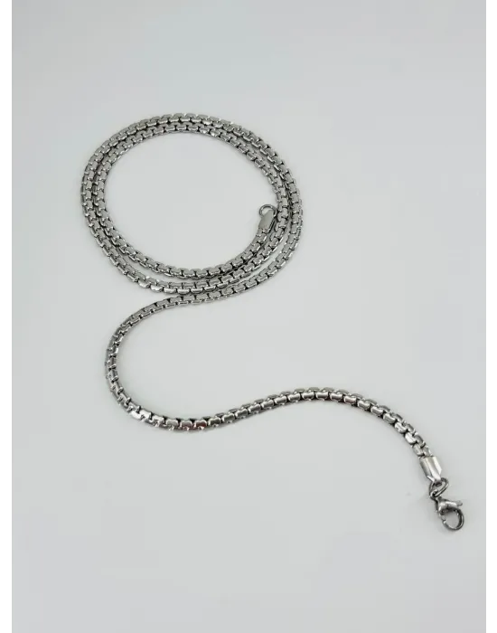 Gri Çelik Çelik Kolye 60 Cm - Ekl0056