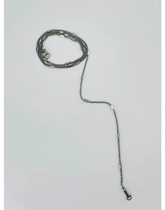 Gri Çelik Erkek Kolye 60 Cm - Ekl0003
