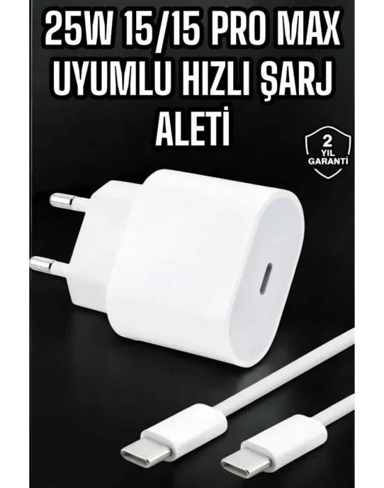 Güç Adaptörü Ve Kablosu Şarj Aleti 15/15 Pro Max Uyumlu Hızlı Şarj