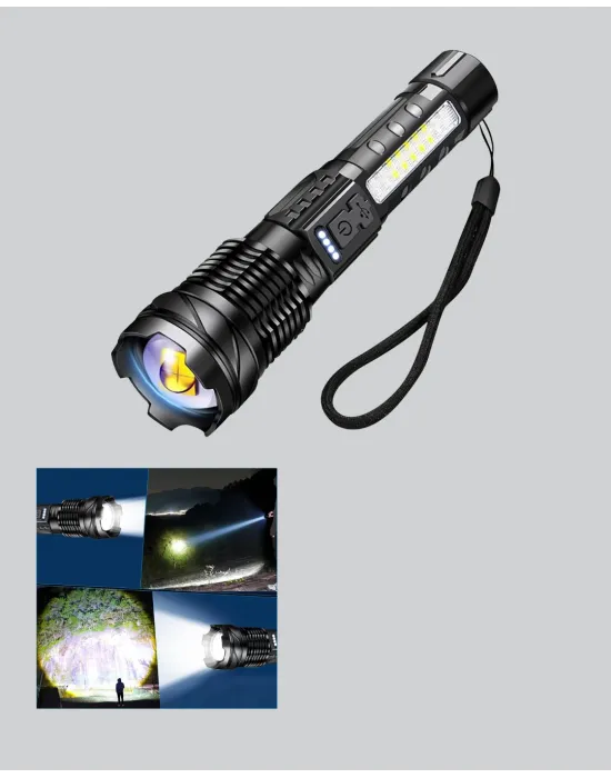 Güçlü Led El Feneri Şarj Edilebilir Çok Modlu