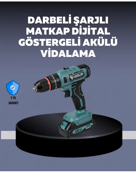Güçlü Şarjlı Matkap Vidalama Çift Batarya