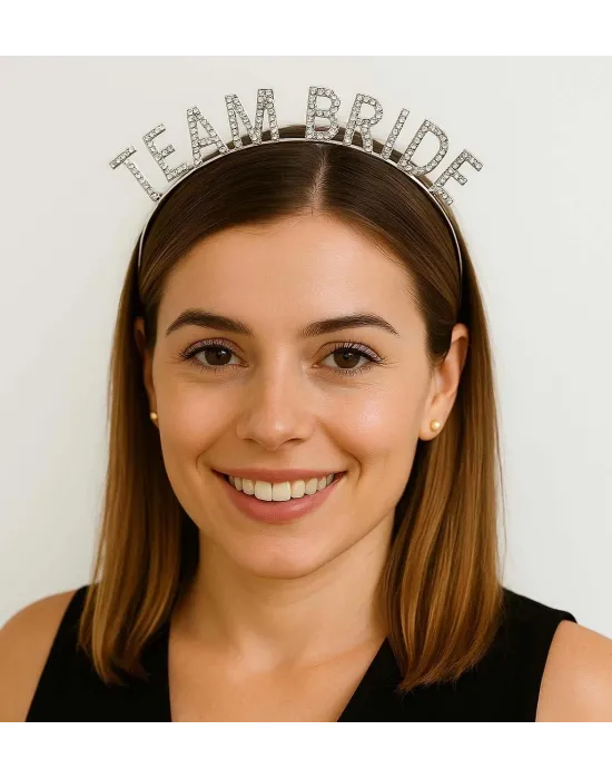 Gümüş Renk Team Bride Taç Plastik – Gelin Ve Nedime Tacı