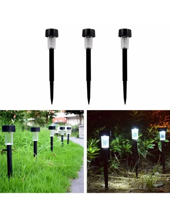 Güneş Enerjili Bahçe Lambası Plastik Saplama 10lu Set