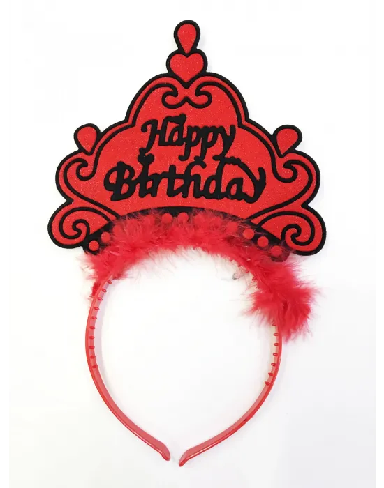 Happy Birthday Yazılı Neon Renk Taç 12 Adet