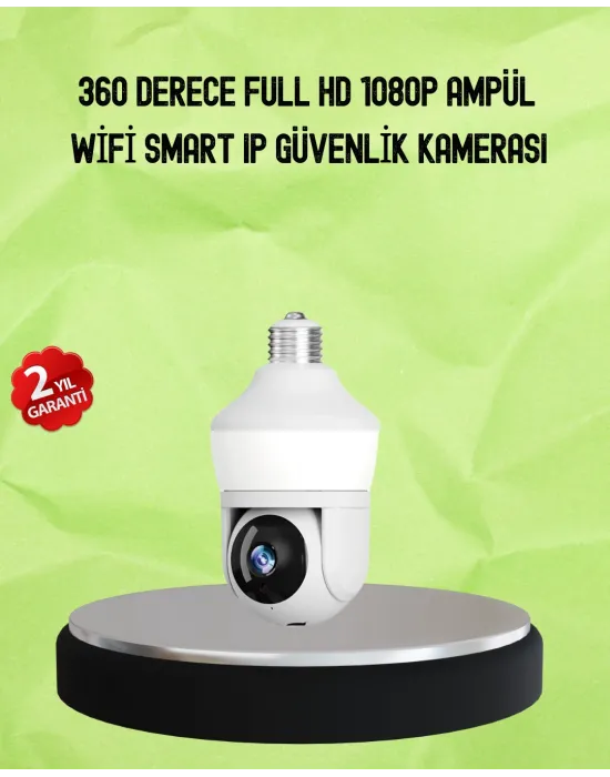 Hareket Algılamalı 360° Wi-fi Akıllı Ampül Kamera