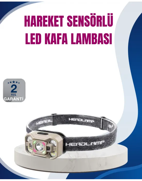 Hareket Sensörlü Led Far 45 Derece Ayarlı Şarj Edilebilir