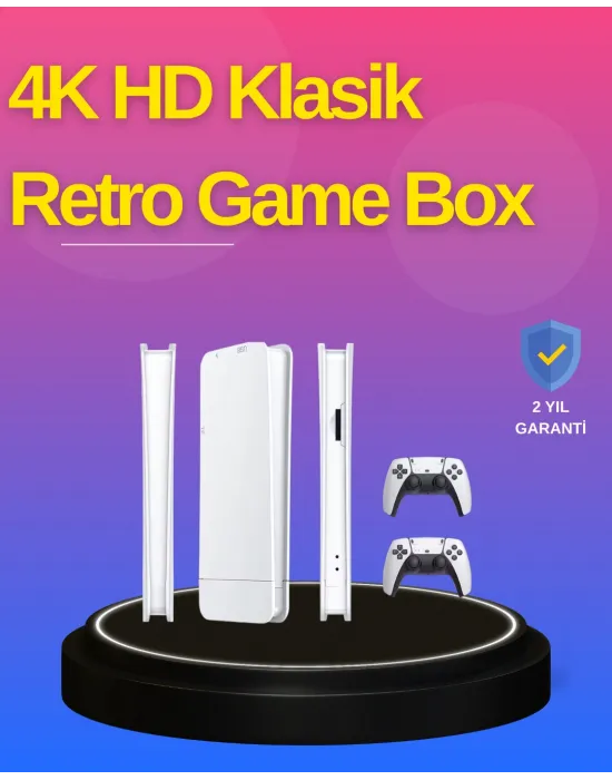 Hdmı Çıkışlı Kablosuz 2 Kollu 4k Retro Oyun Kutusu