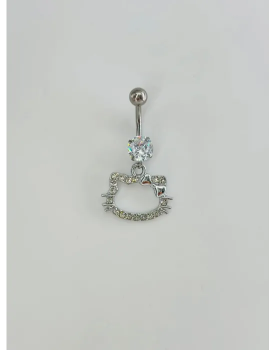 Hello Kıtty Detaylı Göbek Piercing - Pg0107