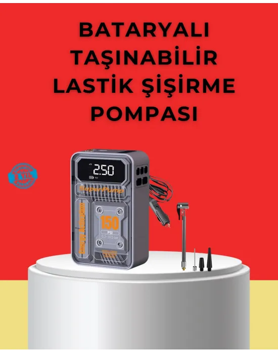 Hızlı Şişirme Güçlü Motorlu 150 Psı Araba Lastik Pompası