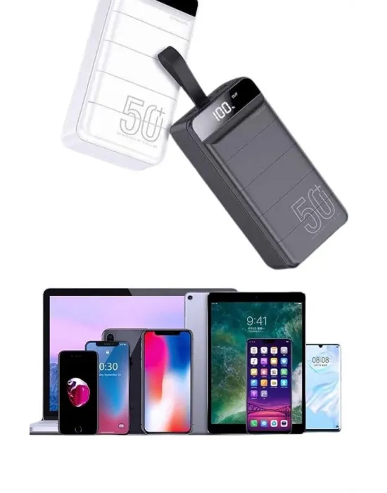 Hızlı Taşınabilir 50.000 Mah Powerbank Led Ekran Android Ve İos Uyumlu