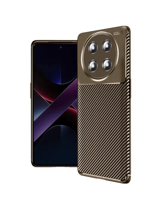 Honor Magic 7 Lite Kılıf Auto Focus Karbon Kapak - Kahverengi