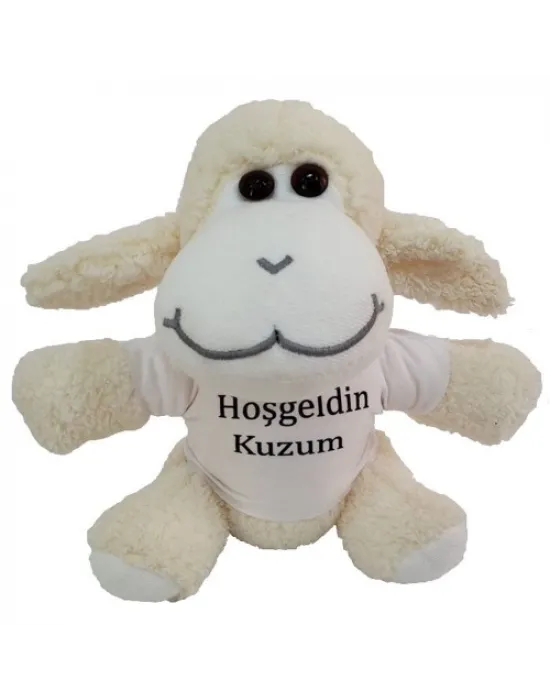 Hoşgeldin Kuzum Tişörtlü Peluş Kuzu