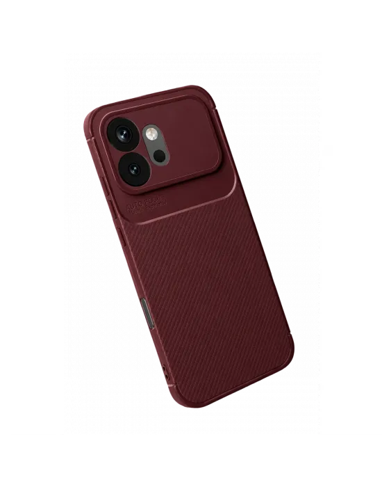 Huawei Honor 600 Auto Focus Karbon Kapak - Bordo