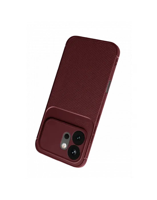 Huawei Honor 600 Auto Focus Karbon Kapak - Bordo