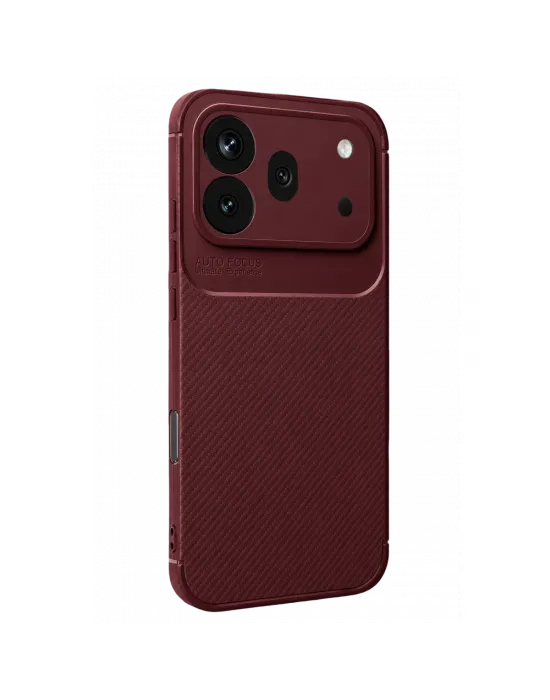 Huawei Honor 600 Pro Auto Focus Karbon Kapak - Bordo